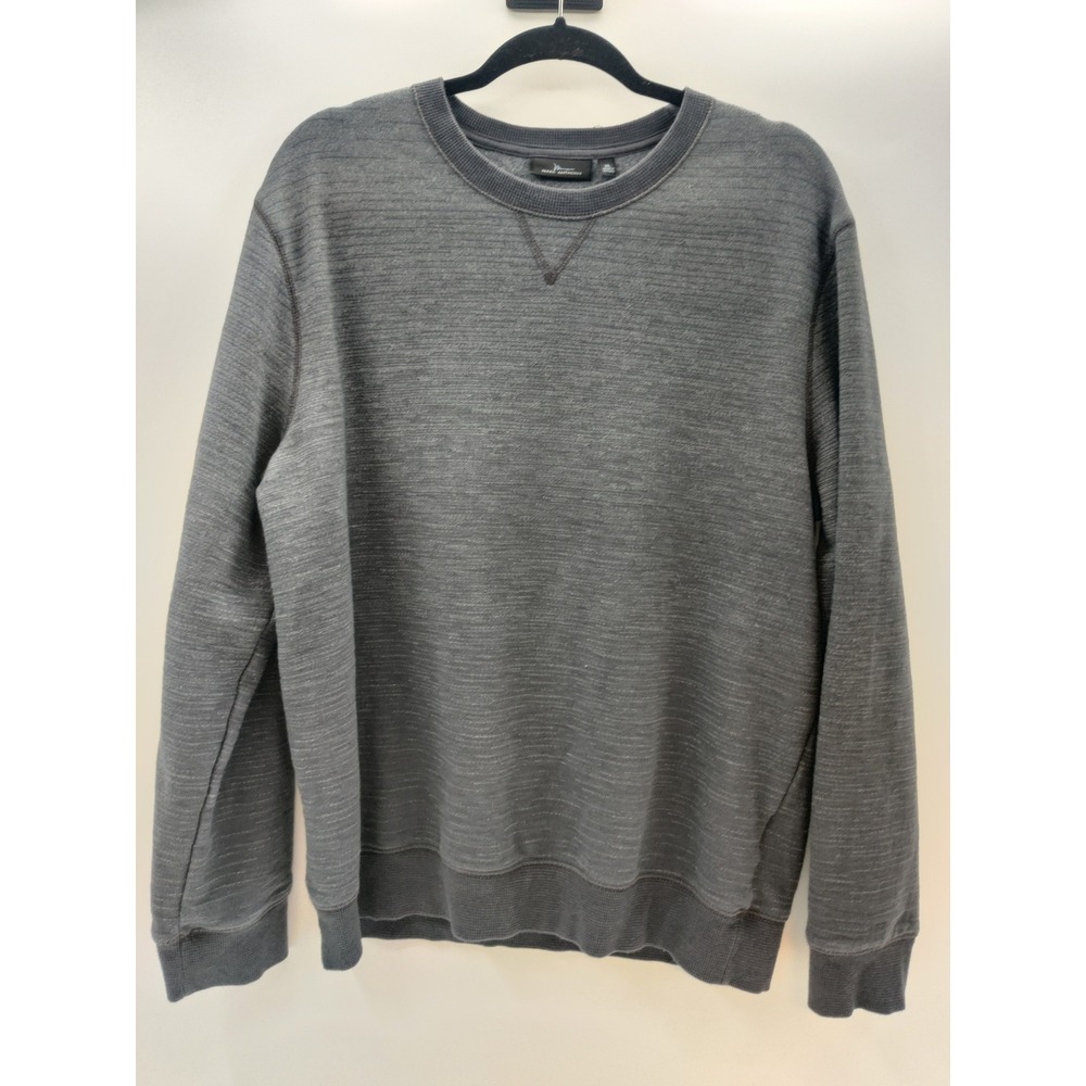 Marc Anthony Mens‎ XL Gray Textured Crewneck Fleece Pullover Sweatshirt Long Sle